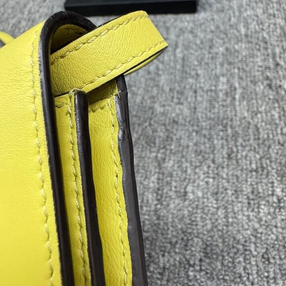 GUCCI Interlocking Wallet On Chain Yellow Leather Shoulder Bag 288-012725 - Picture 6 of 15